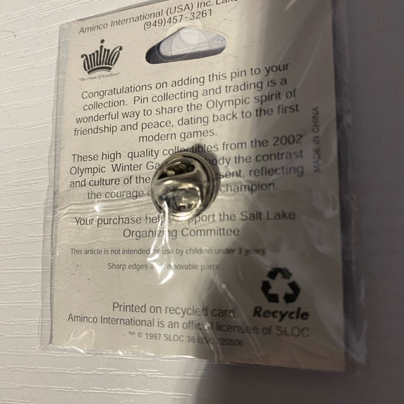 Olympic Pin 2002 Salt Lake RARE  Snowboard Pin  New In Package USA - Picture 3 of 4